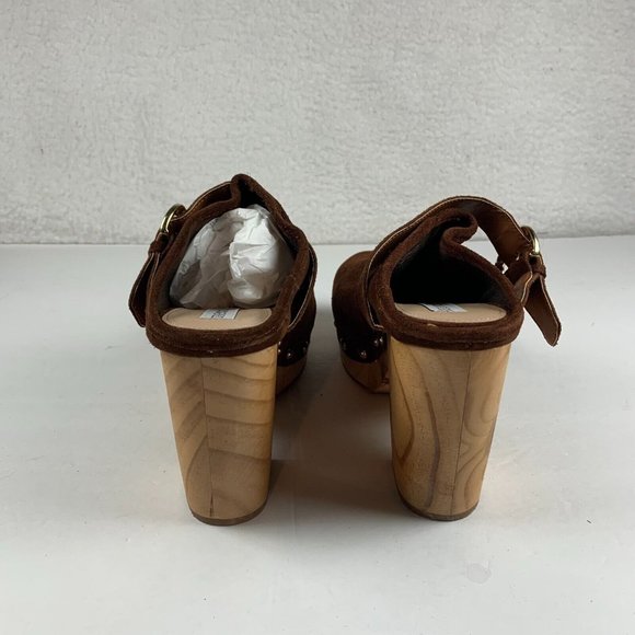 Steve Madden Hilde Brown Suede Women's Leather Studded Clogs Size 9.5 NIB S0368 - Picture 5 of 10